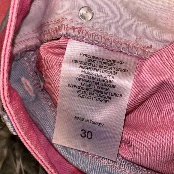 The RAGGED Priest Jeans Pink/Rose Color-block StraightLeg Denim FREE PEOPLE Sz30 - Picture 16 of 16